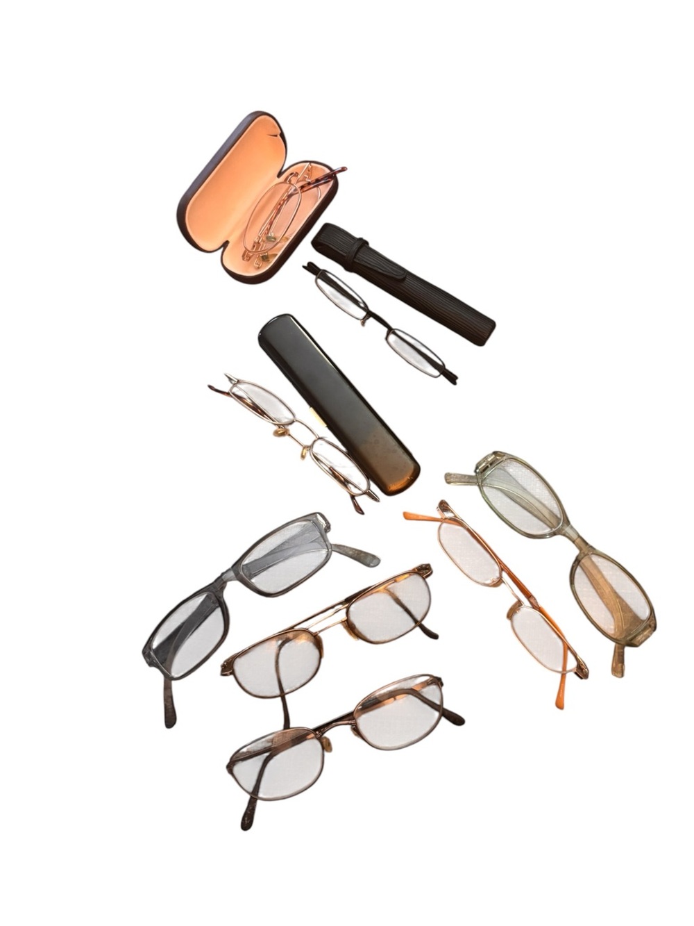 Vintage Eyewear Lot: Readers & Prescription Glasses with Cases Mixed